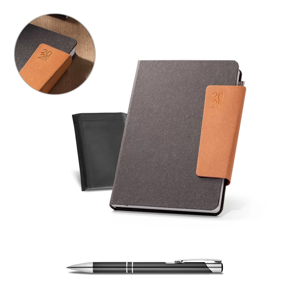 Agenda A5 em Pele 58% Reciclada Personalizada