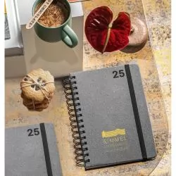 Agenda A5 Wire-o em Pele Reciclada Personalizada