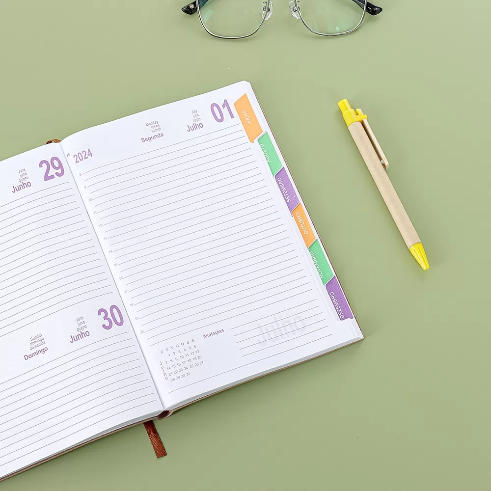 Agenda Couro Sintético 2024 Personalizada