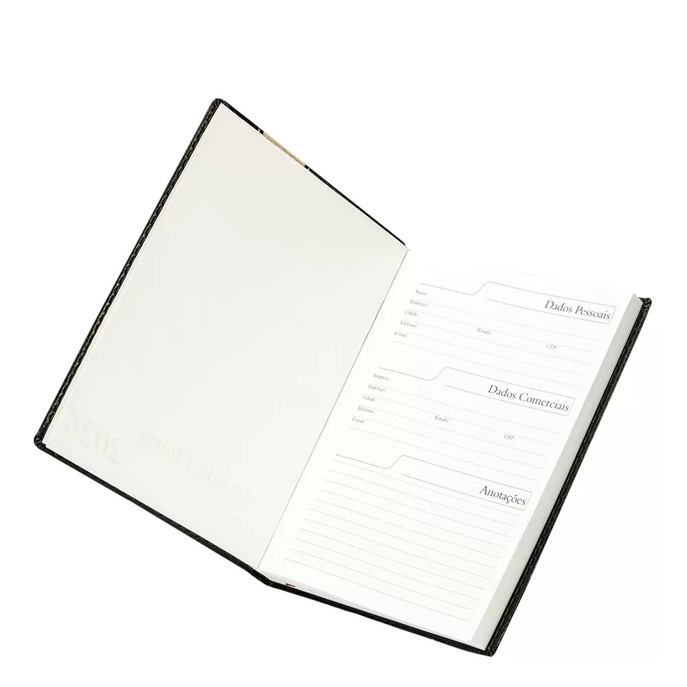 Agenda Couro Sintético 2026 Personalizada