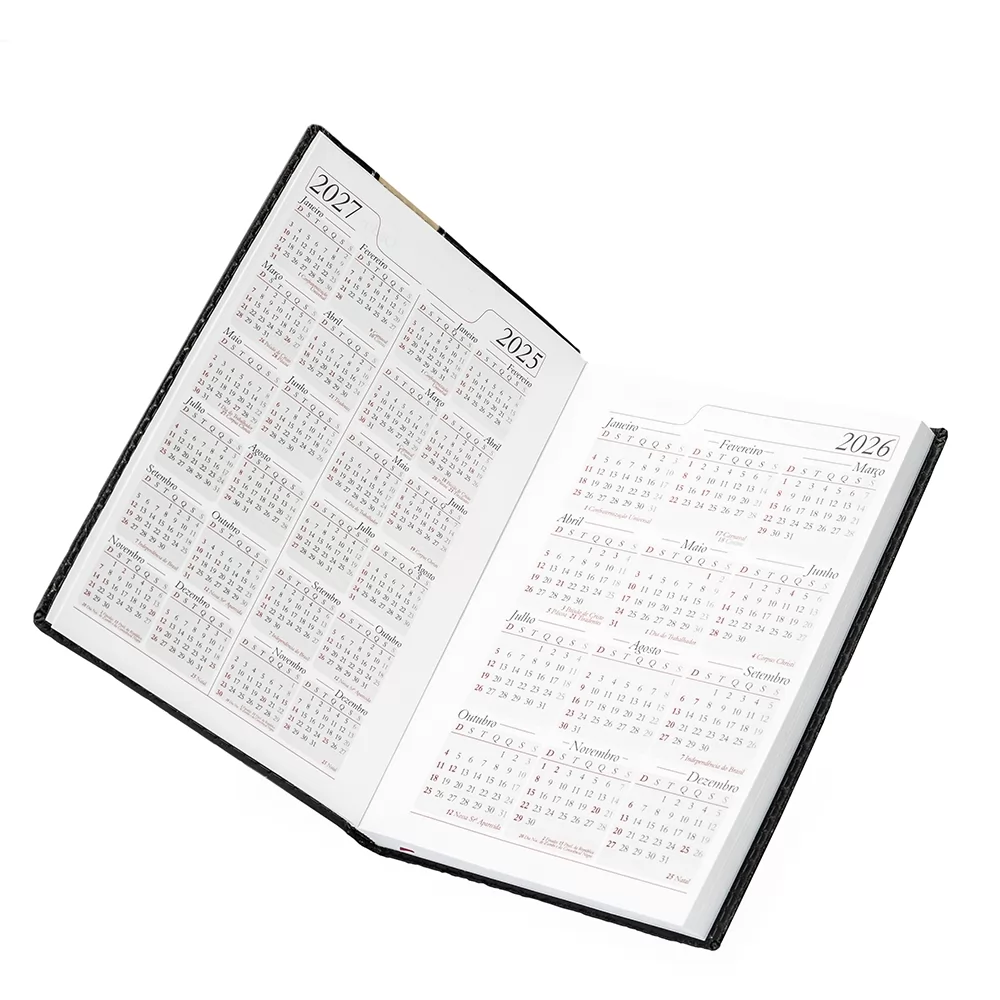 Agenda Couro Sintético 2026 Personalizada