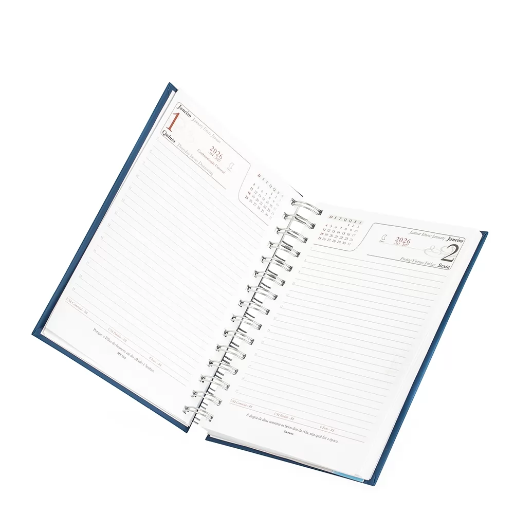 Agenda Diária 2026 Wire-o Personalizada
