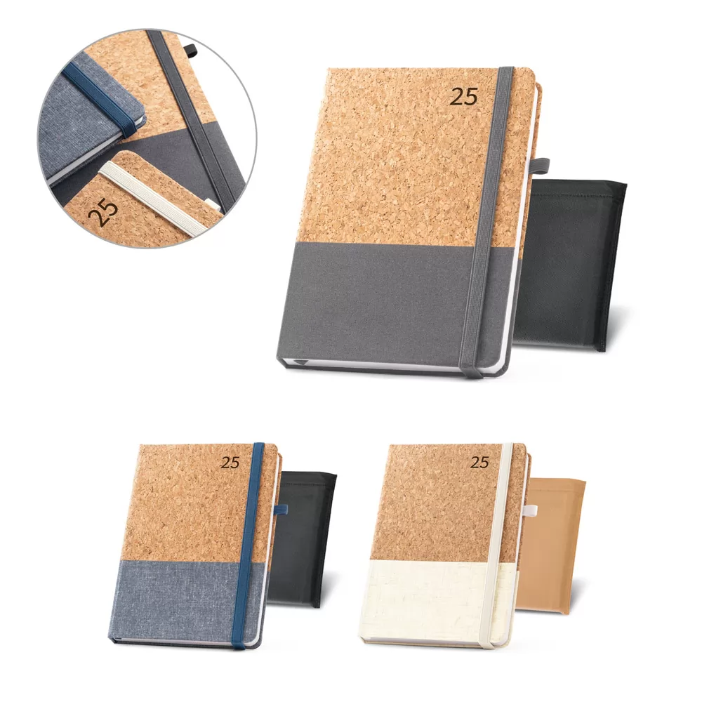 Agenda em cortiça e linho Personalizada