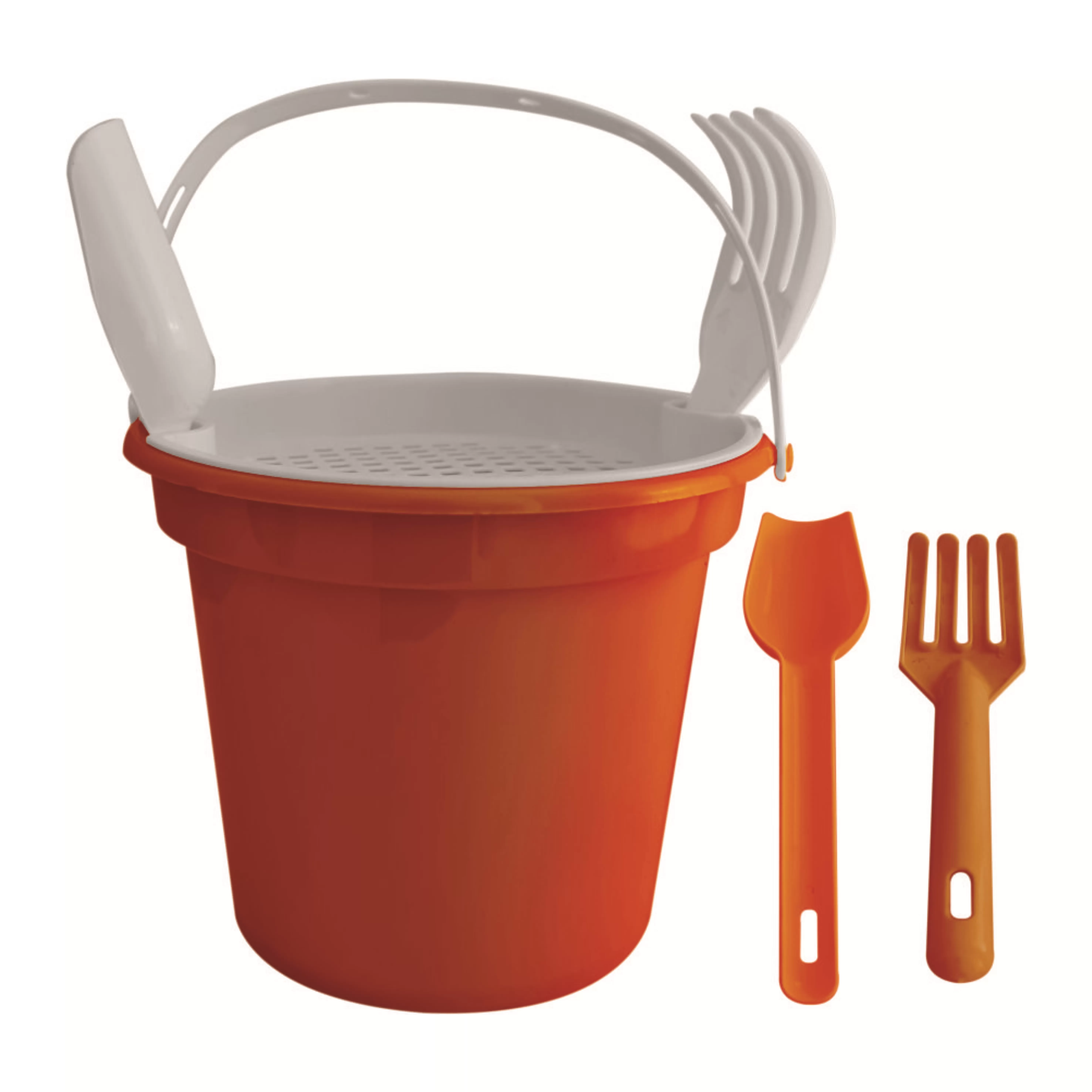 Balde De Praia com Pá, Rastelo e Peneira Personalizado