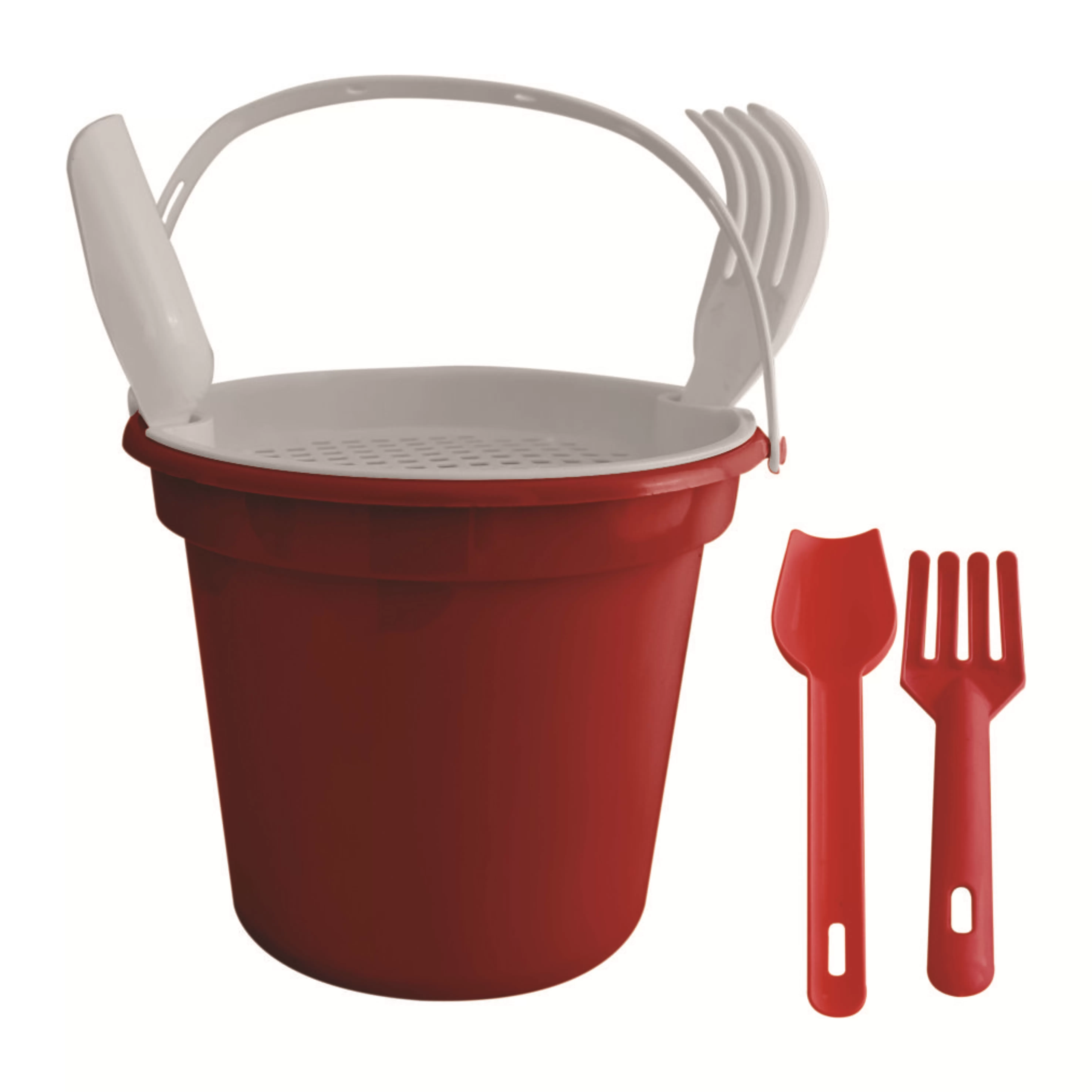 Balde De Praia com Pá, Rastelo e Peneira Personalizado