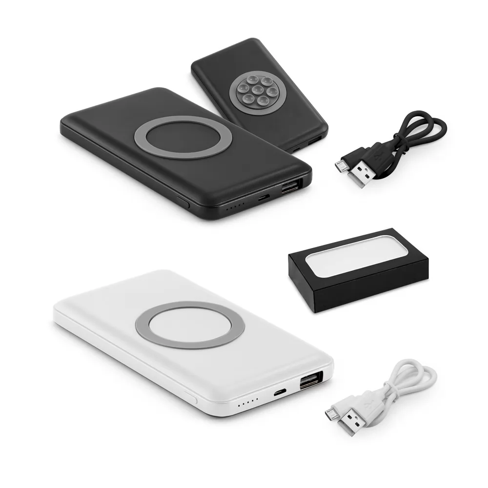 Bateria portátil e carregador wireless em alumínio 4.000 mAh Personalizada