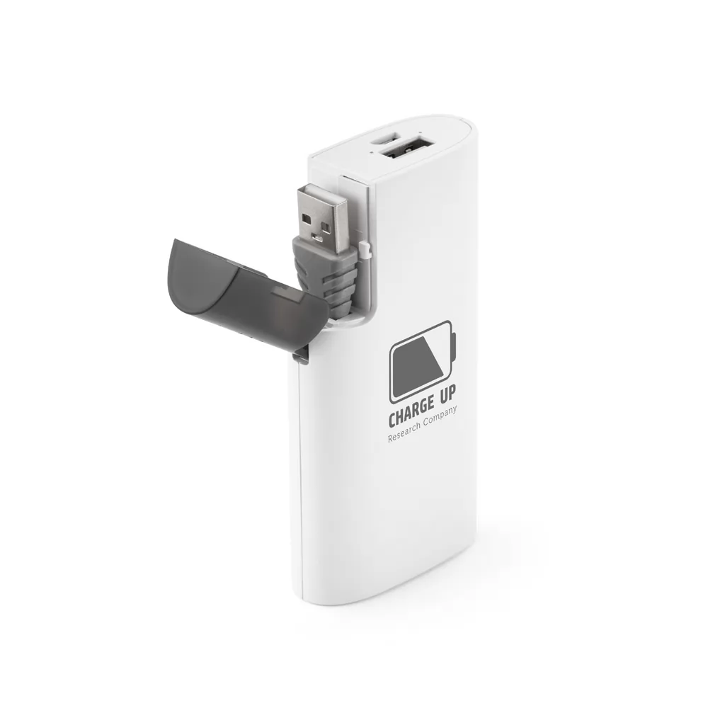 Bateria portátil em ABS com bateria polímero de lítio 4.000 mAh Personalizada