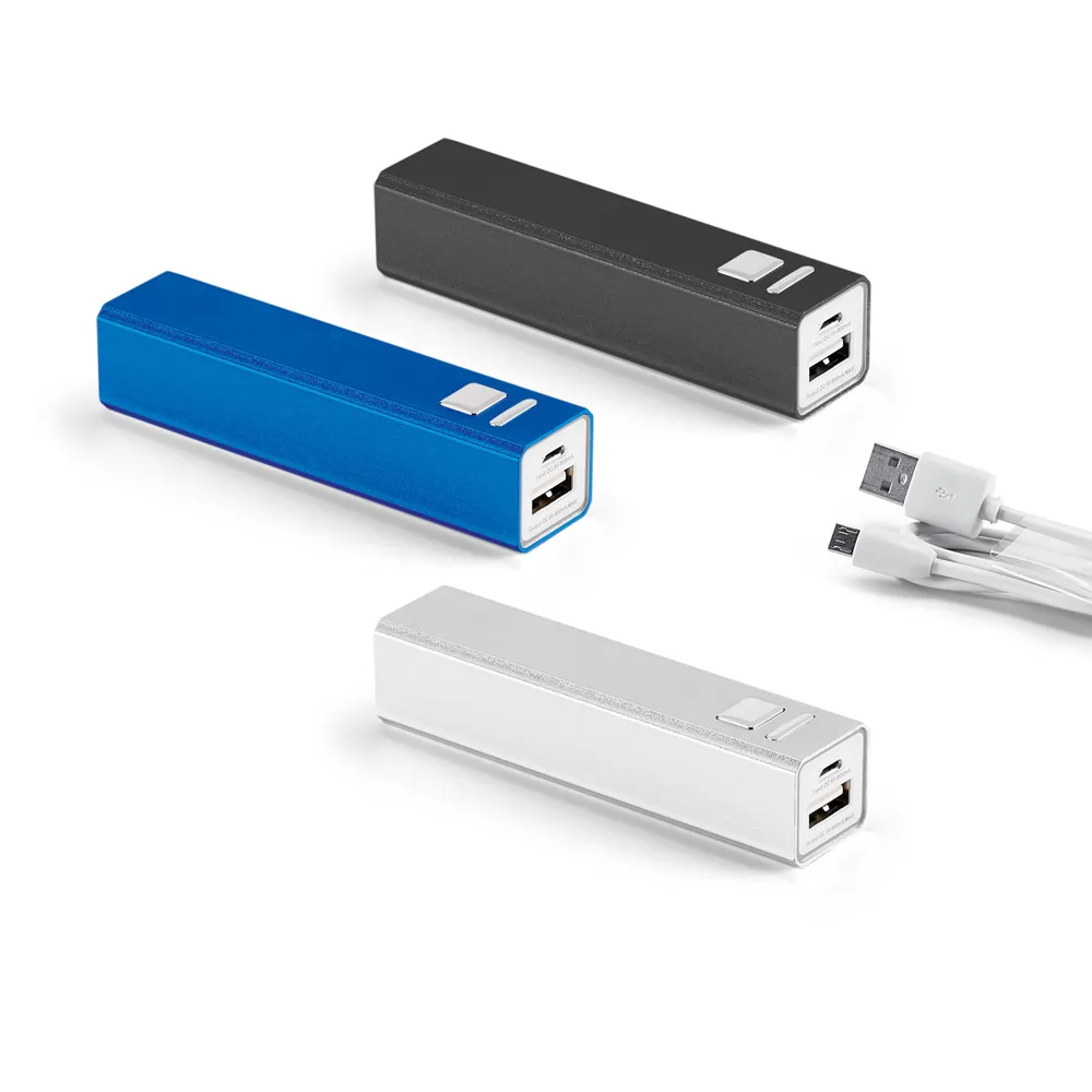 Bateria portátil em alumínio 1.800 mAh Personalizada