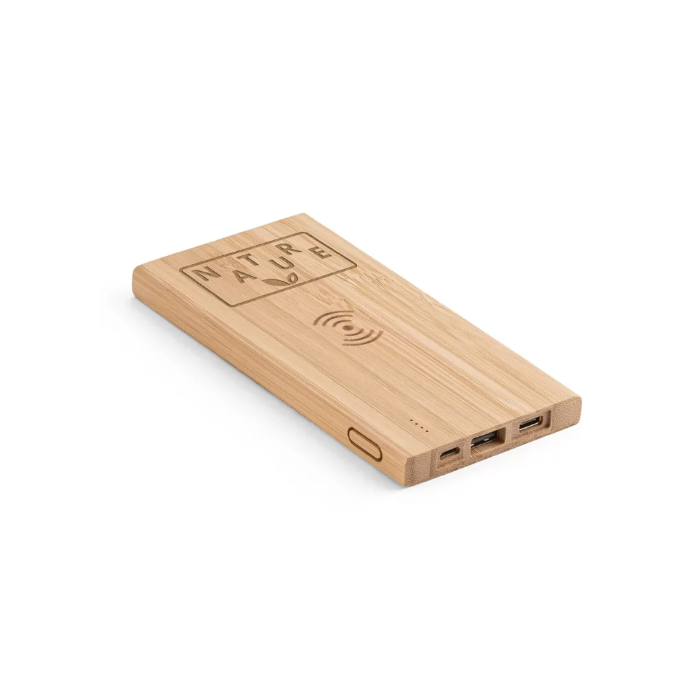 Bateria portátil em bambu 5.000 mAh Personalizada