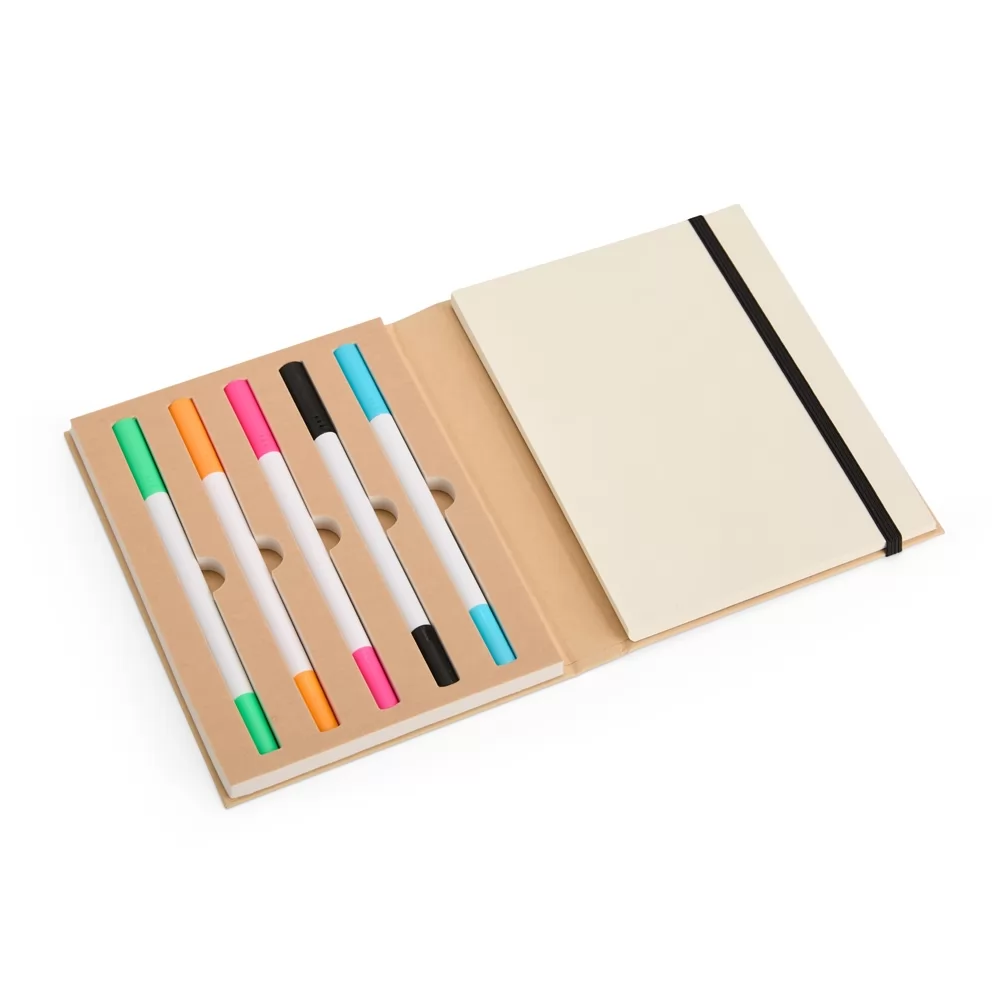 Bloco de Anotações com 5 Canetas Personalizado