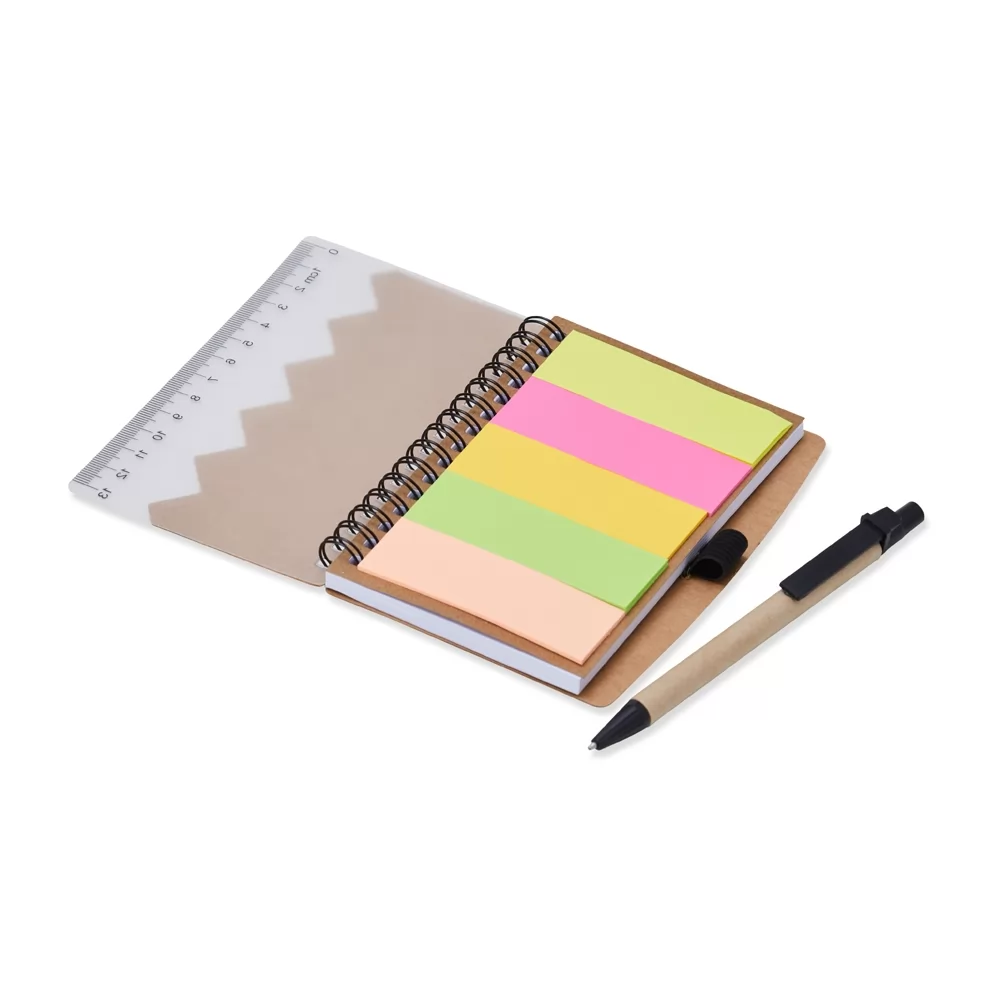 Bloco de Anotações com Autoadesivos e Caneta Personalizado