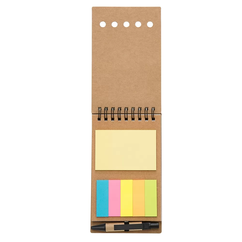 Bloco de Anotações com Autoadesivos e Caneta Personalizado