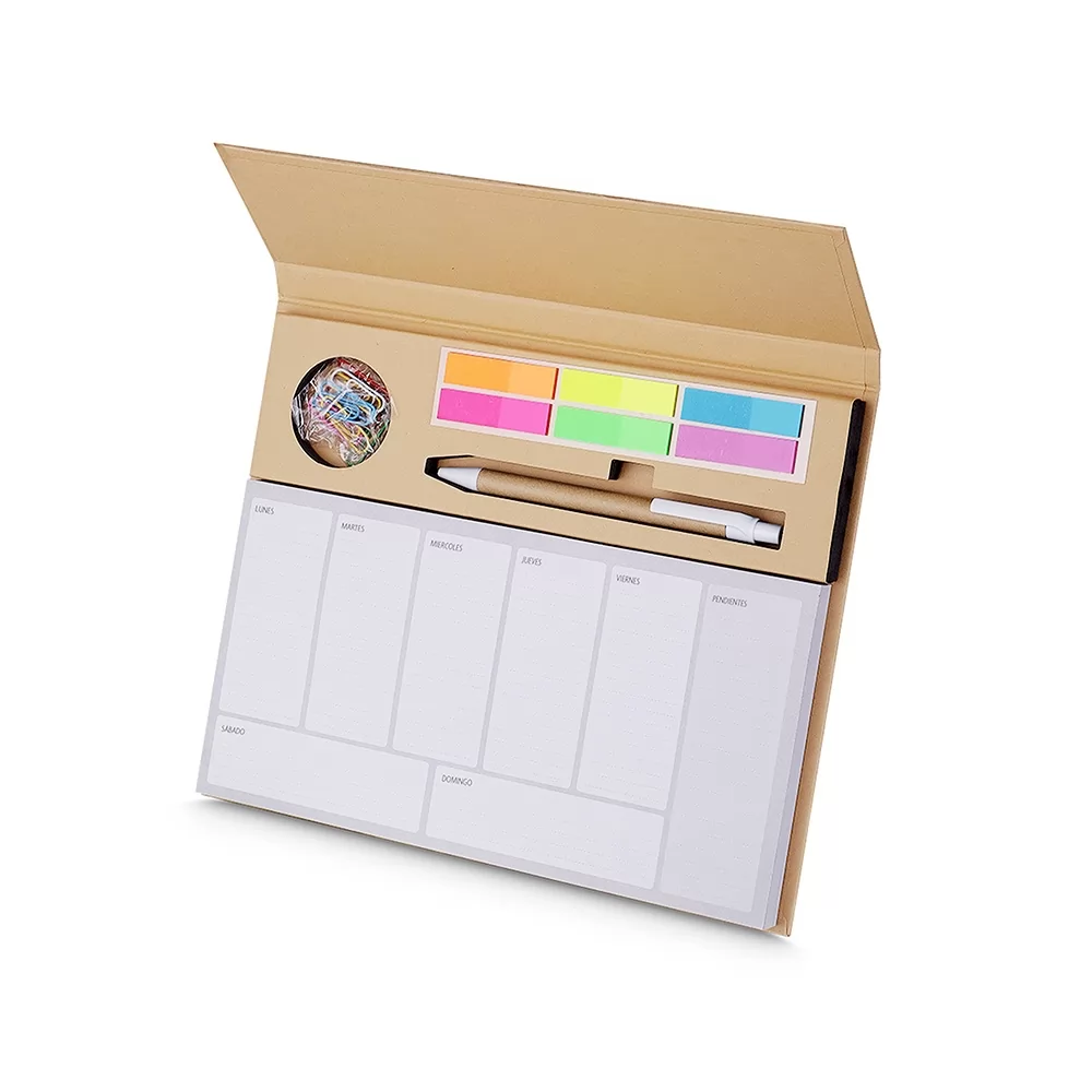 Bloco de Anotações com Autoadesivos e Caneta Personalizado