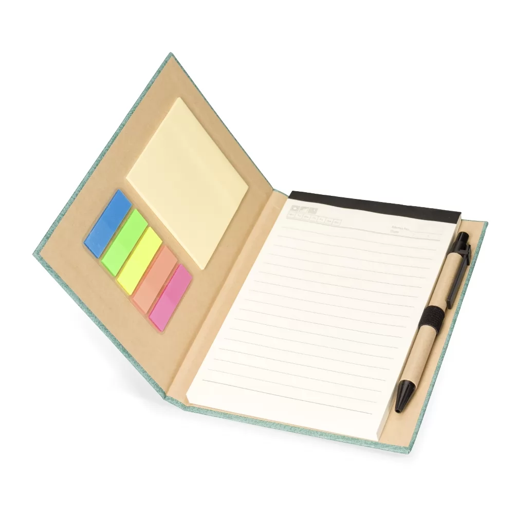 Bloco de Anotações com Autoadesivos e Caneta Personalizado