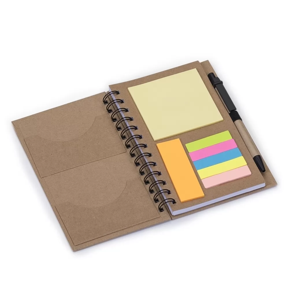 Bloco de Anotações com Caneta e Post-it Personalizado