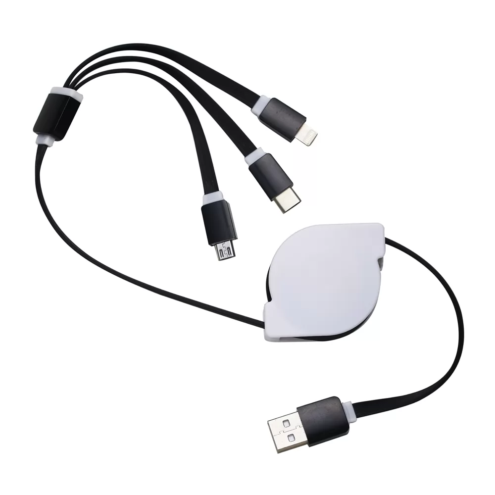 Cabo de Dados Retrátil 3 em 1 Personalizado