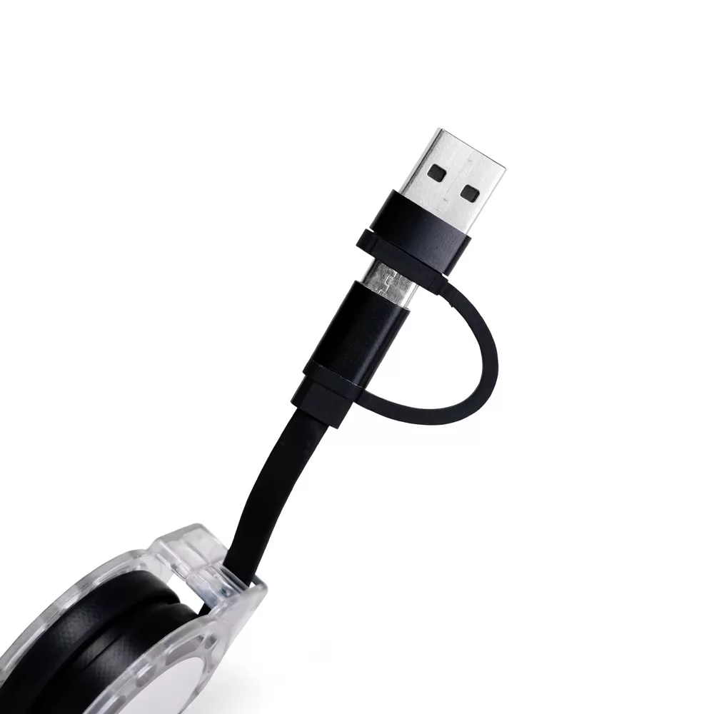 Cabo Retrátil 3 em 1 com Adaptador Personalizado
