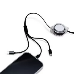 Cabo Retrátil 3 em 1 com Adaptador Personalizado