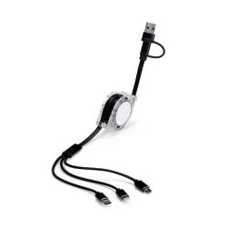 Cabo Retrátil 3 Em 1 Com Adaptador Personalizado 