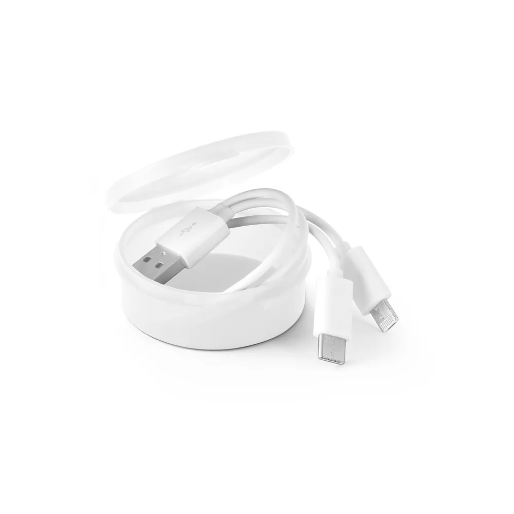 Cabo USB com conector 3 em 1 em ABS e PVC Personalizado