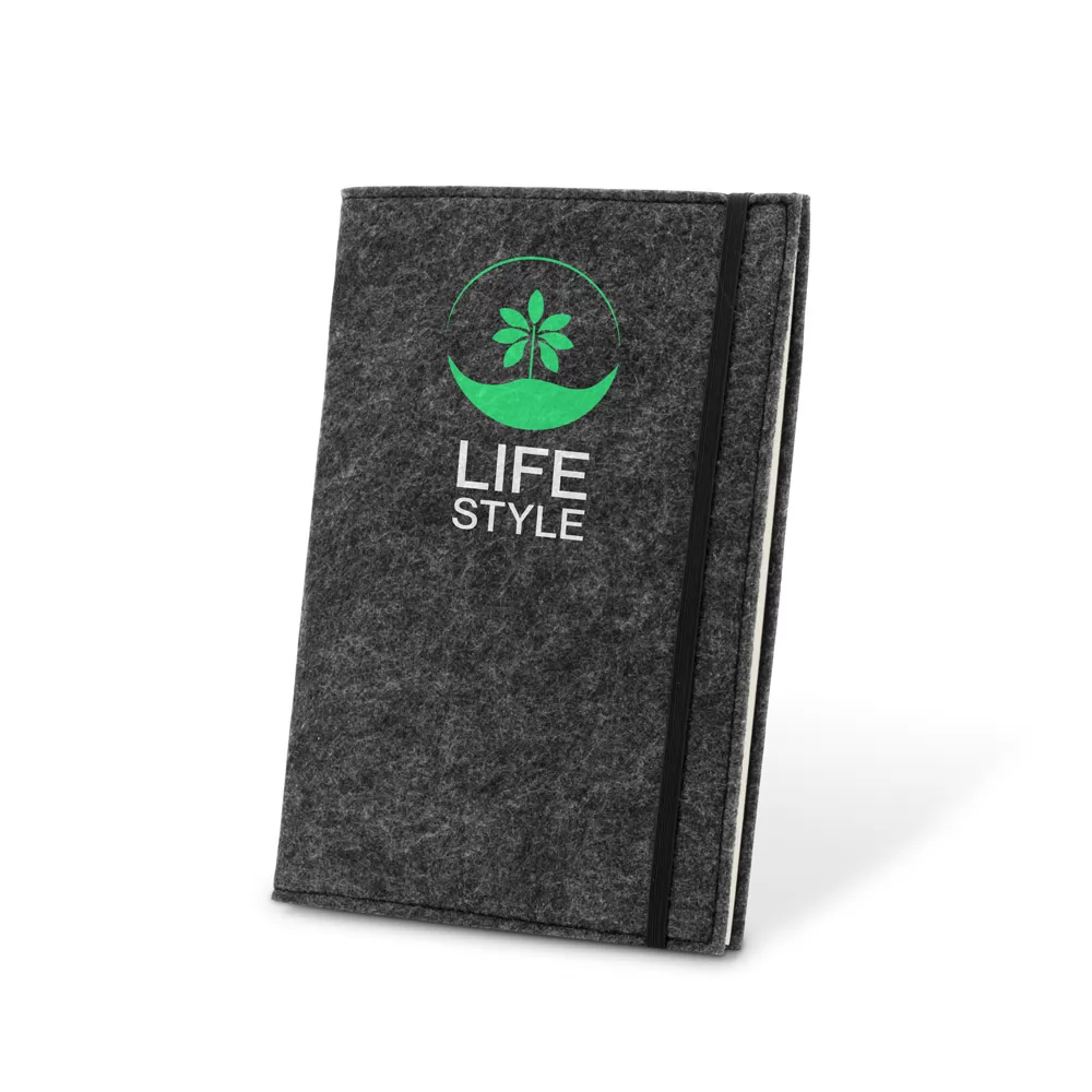Caderneta A5 Com Capa em Feltro Reciclado Personalizada
