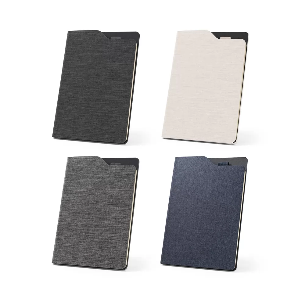 Caderneta A5 de capa dura em tecido poliéster 100% reciclado Personalizada