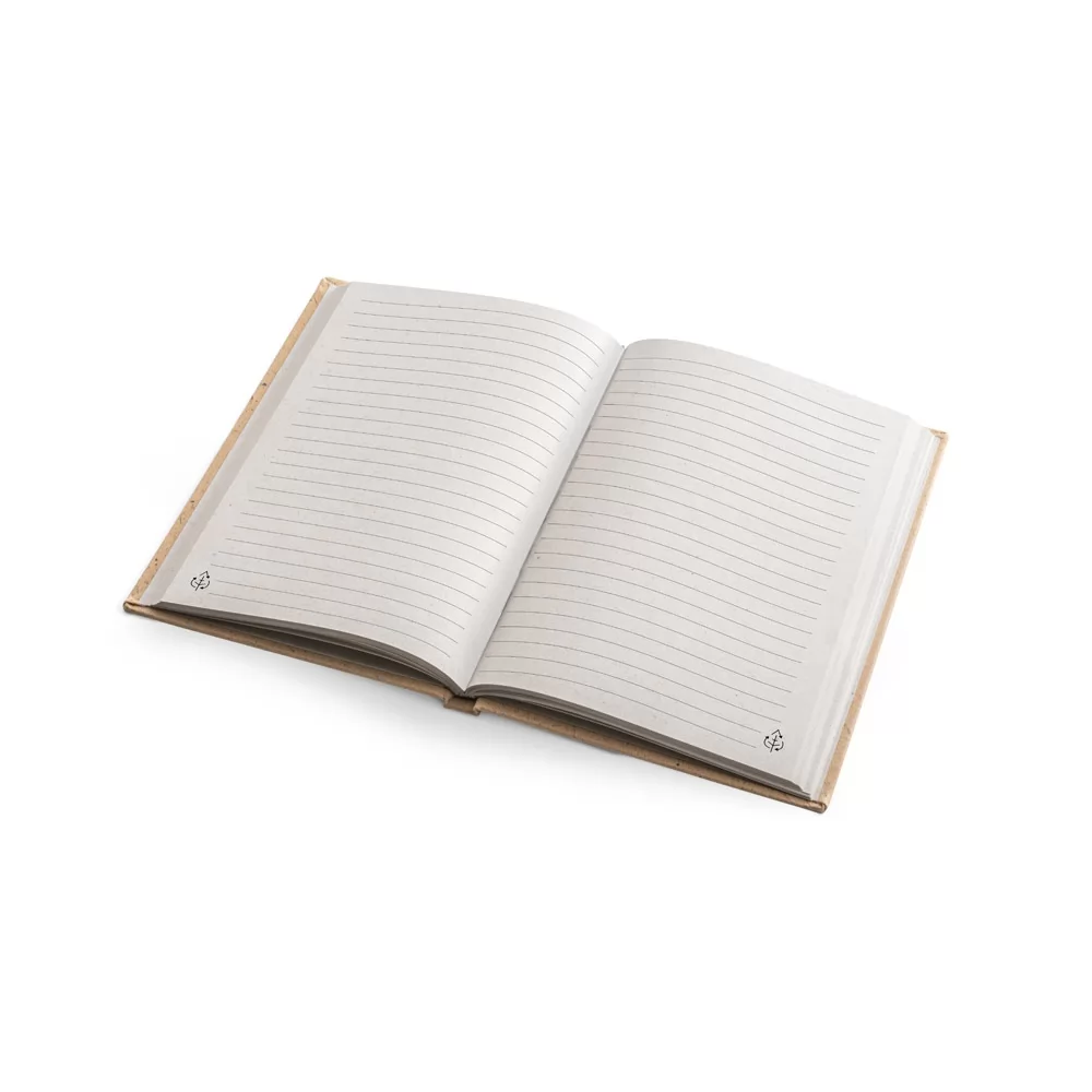 Caderneta A5 em casca de coco (60%) e trapos de algodão (40%) Personalizada