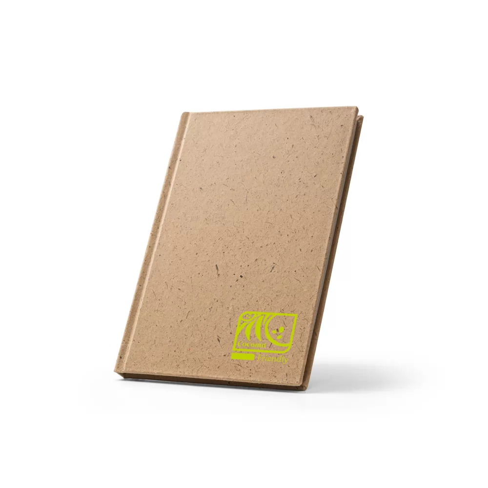 Caderneta A5 em casca de coco (60%) e trapos de algodão (40%) Personalizada