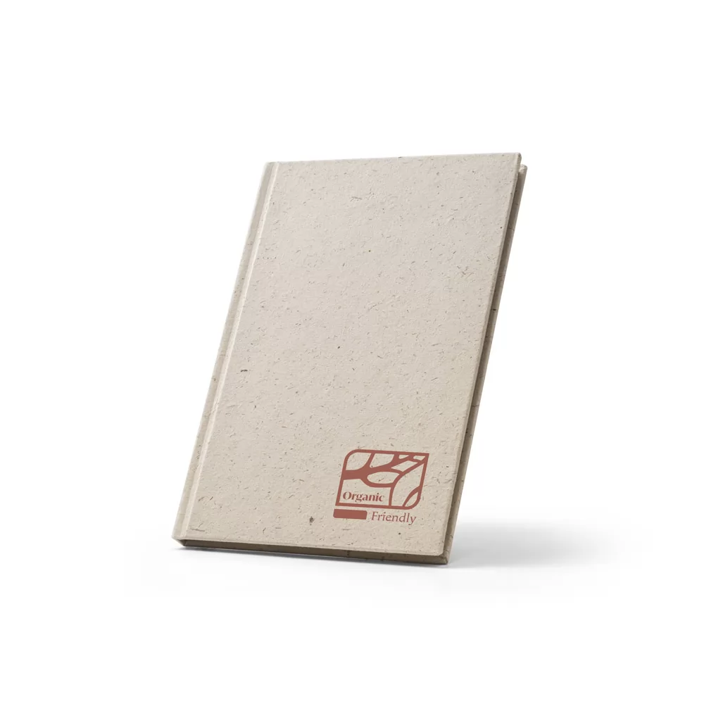 Caderneta A5 em matéria orgânica de elefante (95%) e algodão de trapo (5%) Personalizada