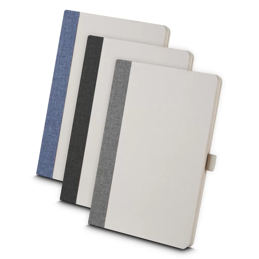 Caderneta capa em fibra de açucar e tecido RPET Personalizada