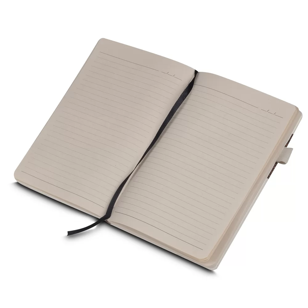 Caderneta capa em fibra de açucar e tecido RPET Personalizada