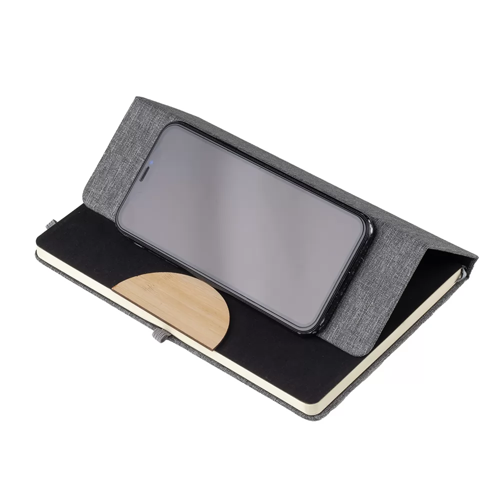 Caderneta Capa em RPET e Detalhe em Bambu Personalizada