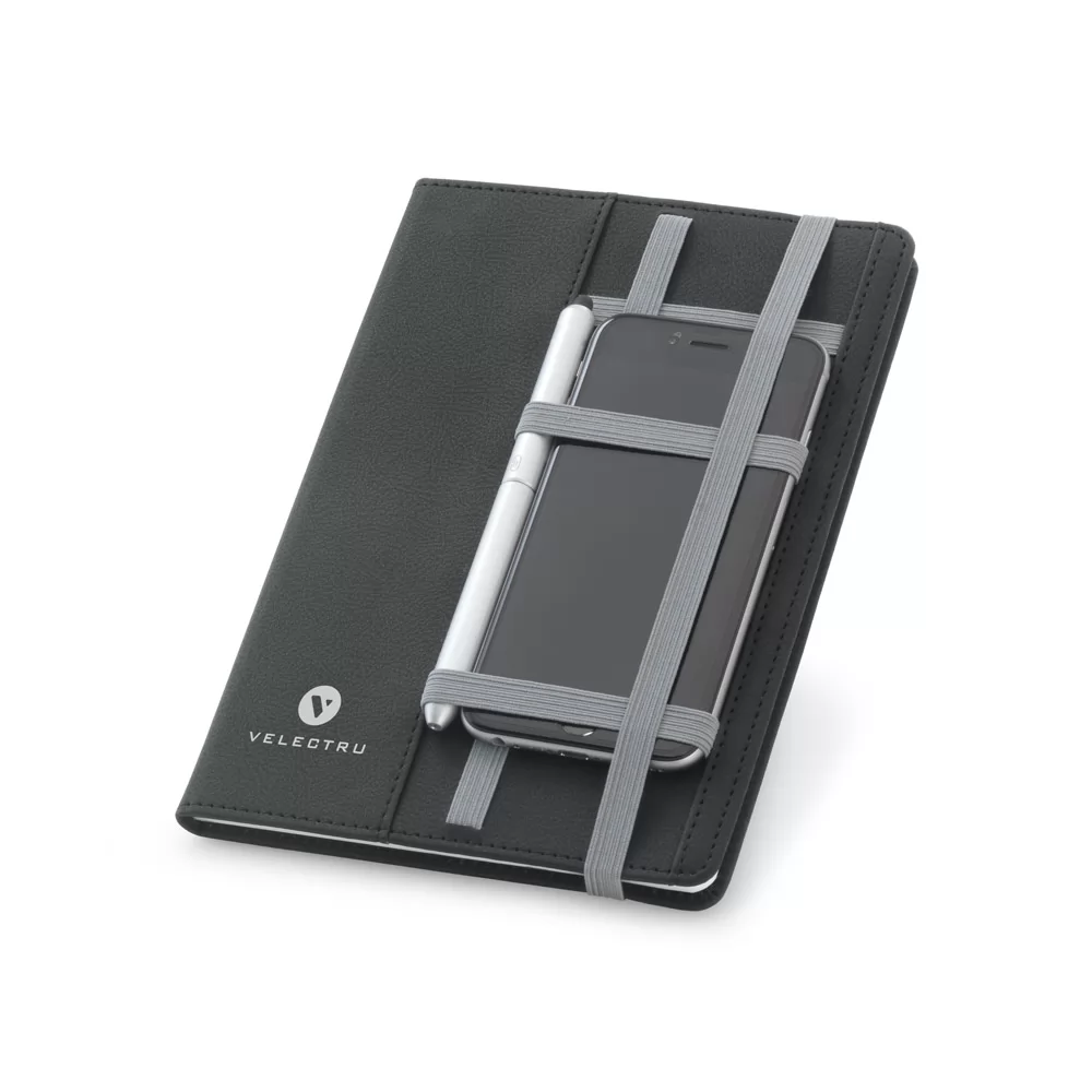 Caderneta em Couro Sintético Com Porta Celular Personalizada