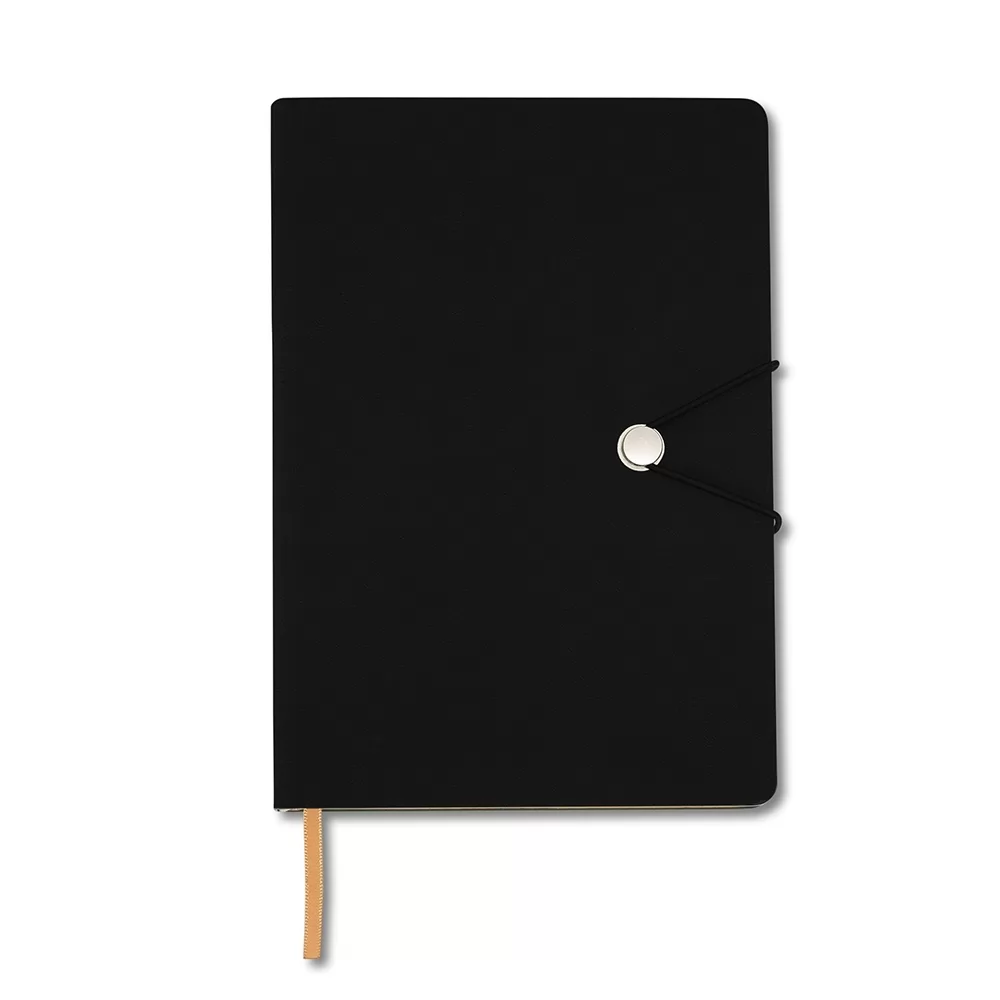 Caderneta Tipo Moleskine com Fecho Personalizada