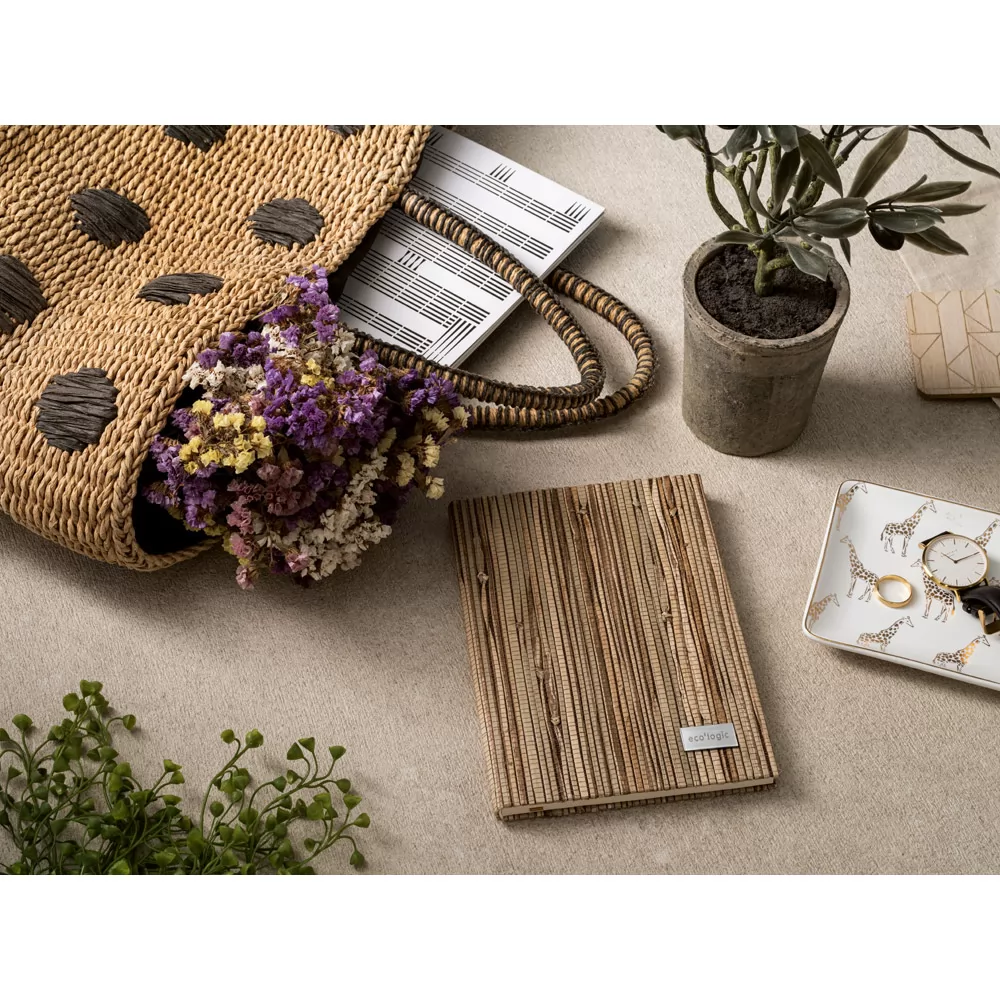 Caderno A5 Com Capa em Palha Natural Personalizado