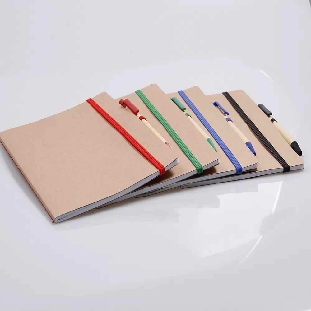 Caderno Ecológico com Caneta Personalizado