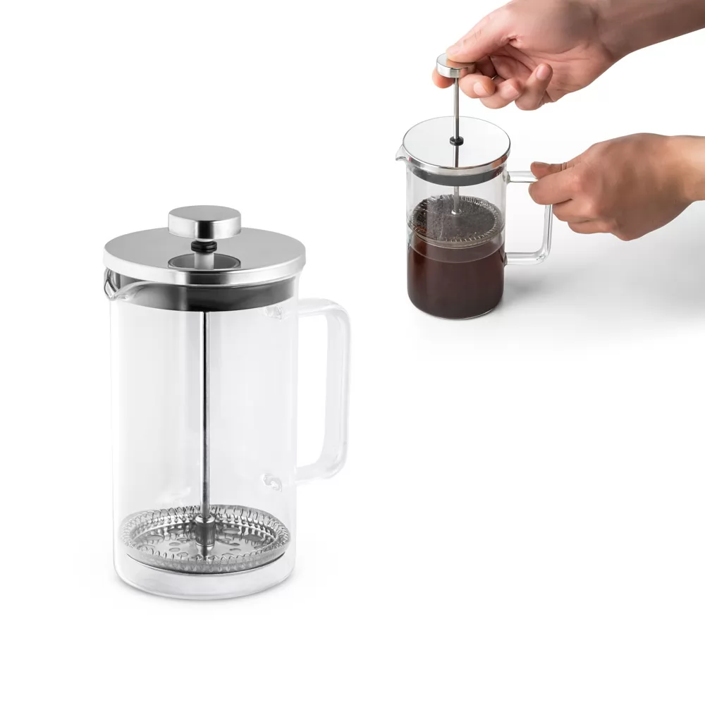Cafeteira em vidro borossilicato e aço inox 600 mL Personalizada