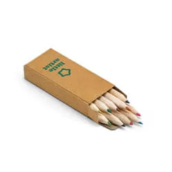 Caixa de Cartão Com 10 Mini Lápis de Cor Personalizada  Caixa de Cartão Com 10 Mini Lápis de Cor Personalizada