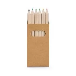 Caixa de cartão com 6 mini lápis de cor Personalizada