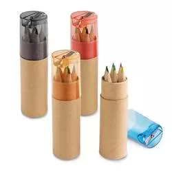 Caixa de Cartão Com 6 Mini Lápis de Cor Personalizada  Caixa de Cartão Com 6 Mini Lápis de Cor Personalizada