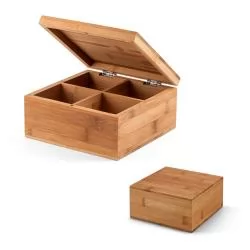 Caixa de Chás Em Bambu Personalizada  Caixa de Chás Em Bambu Personalizada