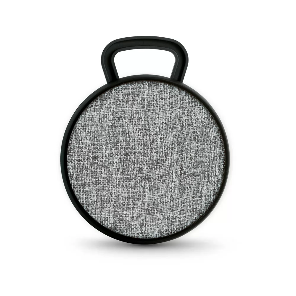 Caixa de som com microfone em ABS e tecido em poliéster Personalizada