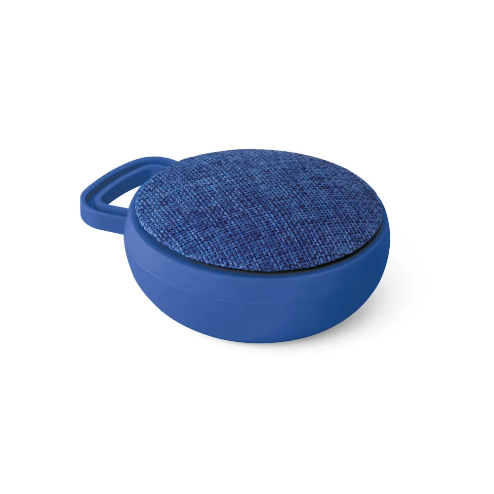 Caixa de som com microfone em ABS e tecido em poliéster Personalizada