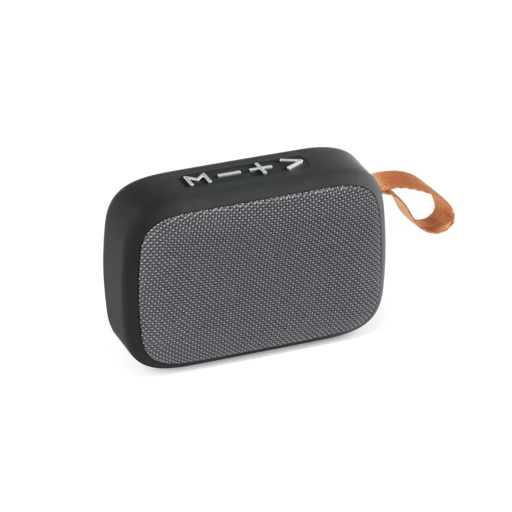 Caixa de som com microfone em ABS e tecido em poliéster Personalizada