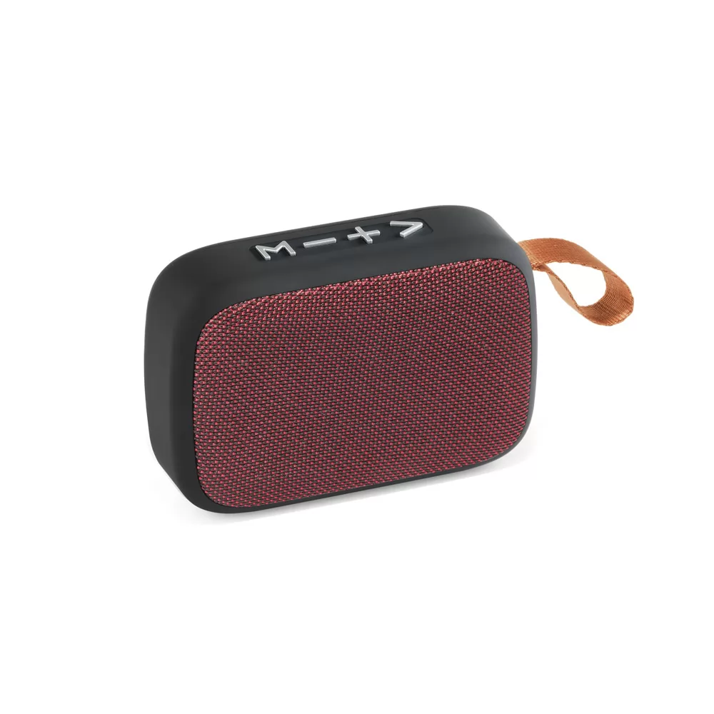 Caixa de som com microfone em ABS e tecido em poliéster Personalizada