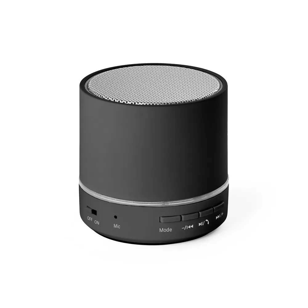 Caixa de som portátil com microfone, em ABS 100% reciclado Personalizada