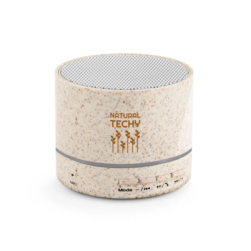 Caixa de som portátil em fibra de palha de trigo e ABS Personalizada