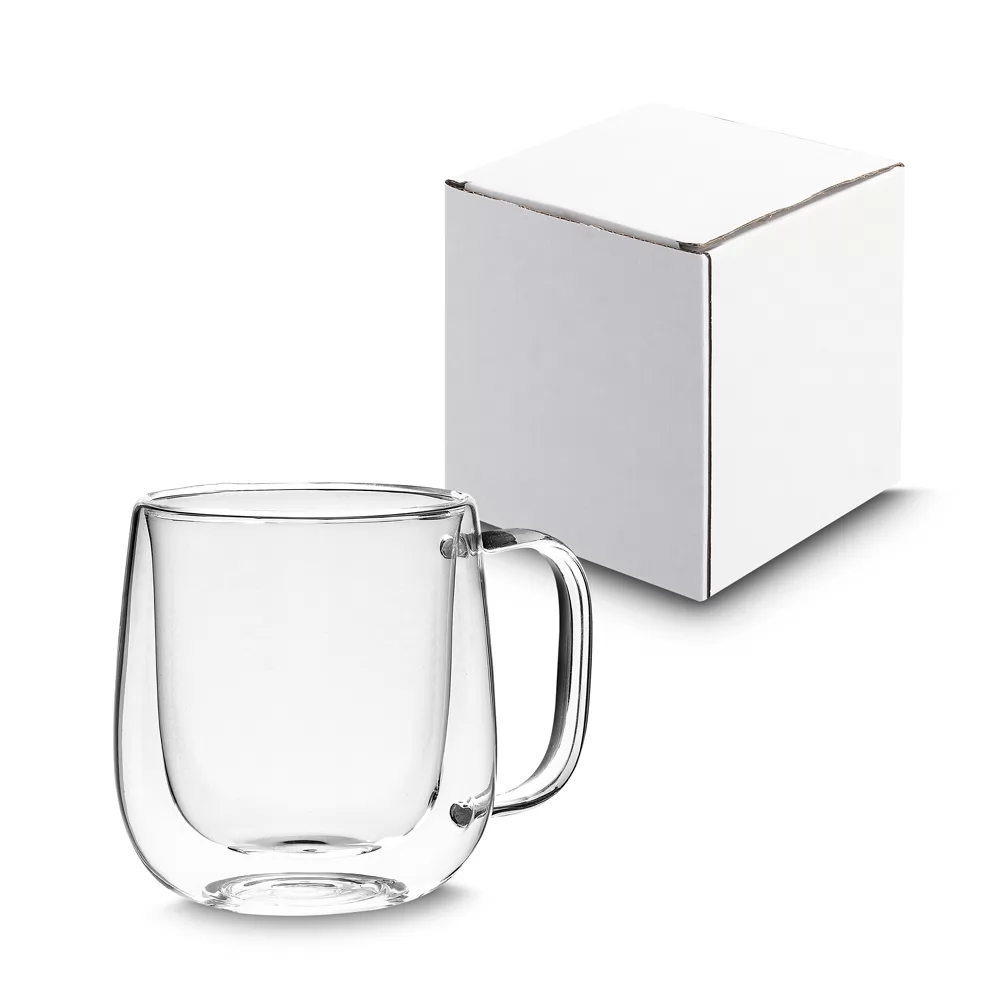 Caneca de Vidro Parede Dupla 250ml Personalizada