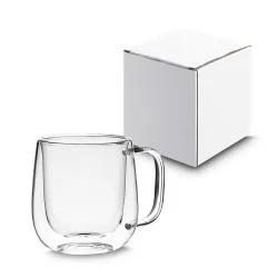 Caneca de Vidro Parede Dupla 250ml Personalizada