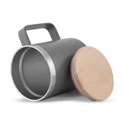 Caneca Térmica com Tampa de Bambu 400 ml Personalizada